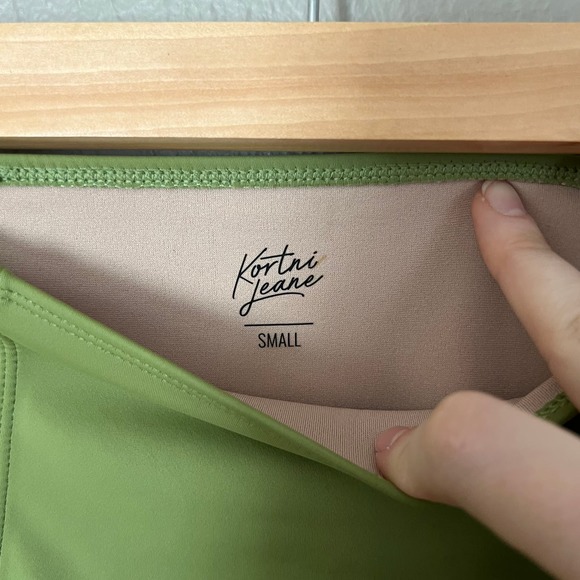 KORTNI JEANE Green High Waist Swim Suit Size Small Casual comfort pool beach - Picture 4 of 6